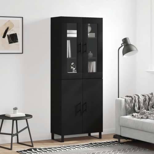 Visoka komoda crni 69,5x34x180 cm konstruirano drvo - Crna 1 2 vrata Cijena
