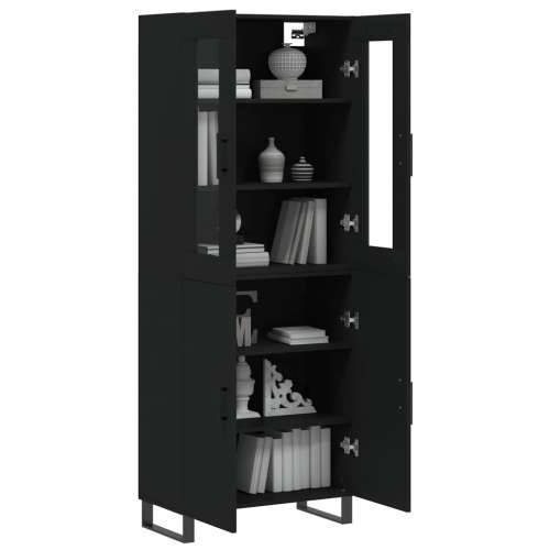 Visoka komoda crni 69,5x34x180 cm konstruirano drvo - Crna 1 2 vrata Cijena