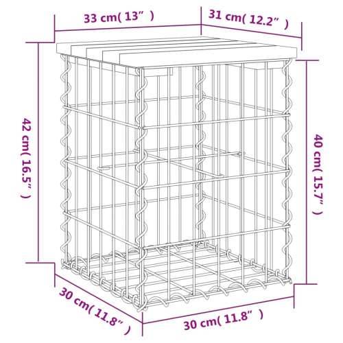Vrtna klupa s gabionskim dizajnom 33x31x42 cm masivna borovina - Prirodna boja bora 33 x 31 x 42 cm 1 Cijena