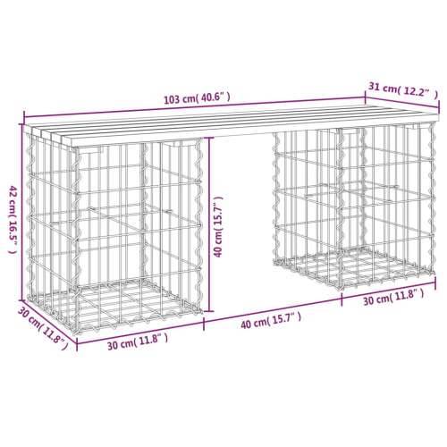 Vrtna klupa s gabionskim dizajnom 103x31x42 cm drvo duglazije Prirodni douglas 103 x 31 x 42 cm 1 Cijena