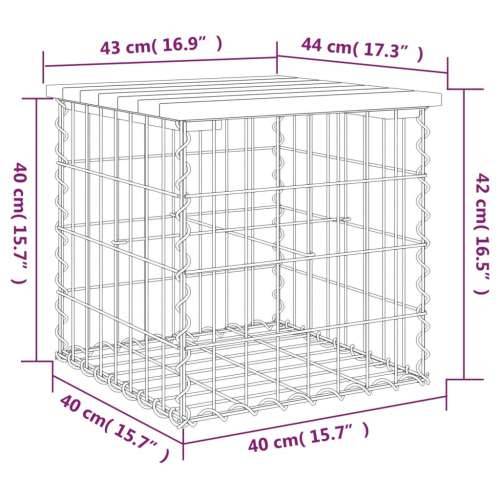 Vrtna klupa s gabionskim dizajnom 43x44x42 cm drvo duglazije Prirodni douglas 43 x 44 x 42 cm 1 Cijena