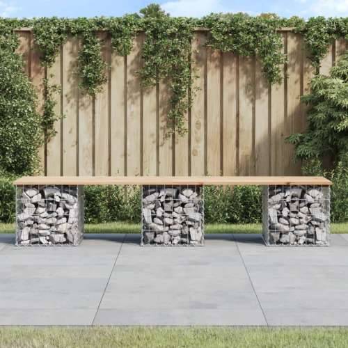 Vrtna klupa s gabionskim dizajnom 203x44x42 cm masivna borovina Prirodna boja bora 203 x 44 x 42 cm 1 Cijena
