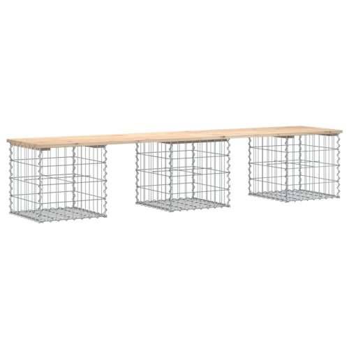 Vrtna klupa s gabionskim dizajnom 203x44x42 cm masivna borovina Prirodna boja bora 203 x 44 x 42 cm 1 Cijena
