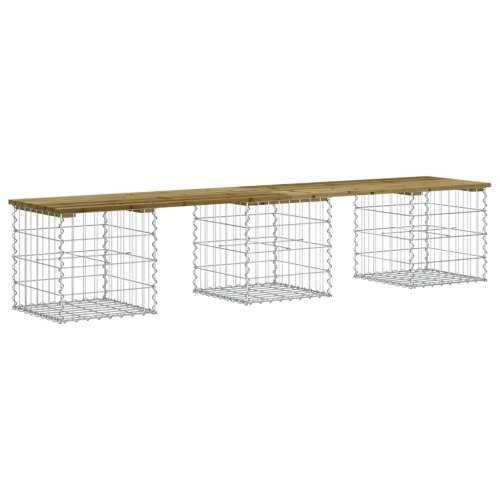 Vrtna klupa s gabionskim dizajnom 203 x 44 x 42 cm od borovine - Tamno smeđa 203 x 44 x 42 cm 1 Cijena