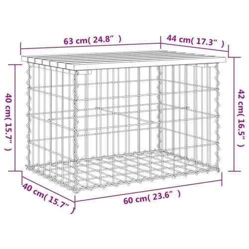 Vrtna klupa s gabionskim dizajnom 63 x 44 x 42 cm od borovine Tamno smeđa 63 x 44 x 42 cm 1 Cijena