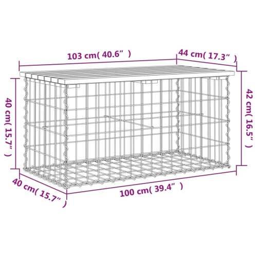 Vrtna klupa s gabionskim dizajnom 103x44x42 cm drvo duglazije - Prirodni douglas 103 x 44 x 42 cm 1 Cijena