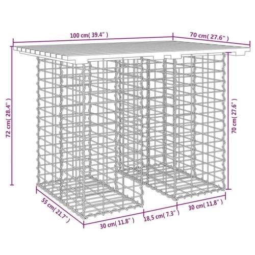 Vrtna klupa s gabionskim dizajnom 100x70x72 cm masivna borovina - Prirodna boja bora 100 x 70 x 72 cm 1 Cijena