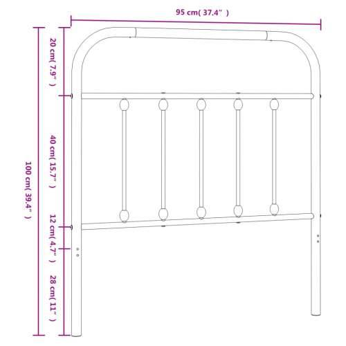 Metalno uzglavlje bijelo 90 cm - Bijela 90 cm 1 Cijena
