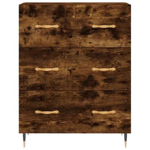 Visoka komoda dimljeni hrast 69,5x34x180 cm konstruiranog drva - Dimljeni hrast 1 3 ladice Cijena