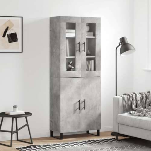Visoka komoda siva betona 69,5x34x180 cm od konstruiranog drva - Beton siva 1 2 vrata Cijena