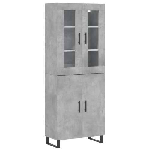 Visoka komoda siva betona 69,5x34x180 cm od konstruiranog drva - Beton siva 1 2 vrata Cijena