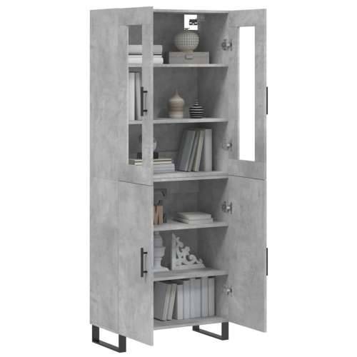 Visoka komoda siva betona 69,5x34x180 cm od konstruiranog drva - Beton siva 1 2 vrata Cijena
