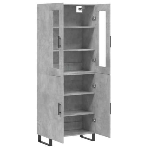 Visoka komoda siva betona 69,5x34x180 cm od konstruiranog drva - Beton siva 1 2 vrata Cijena
