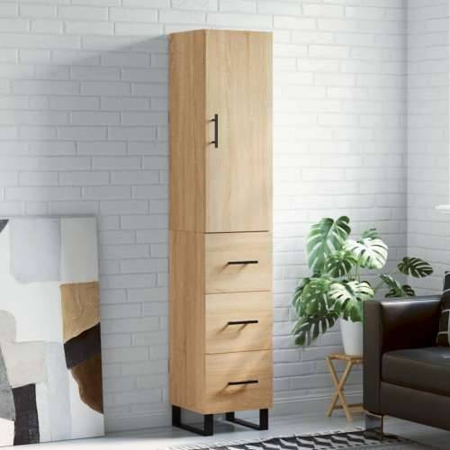 Visoka komoda hrasta sonome 34,5x34x180cm od konstruiranog drva - sonoma hrast 1 3 ladice Cijena