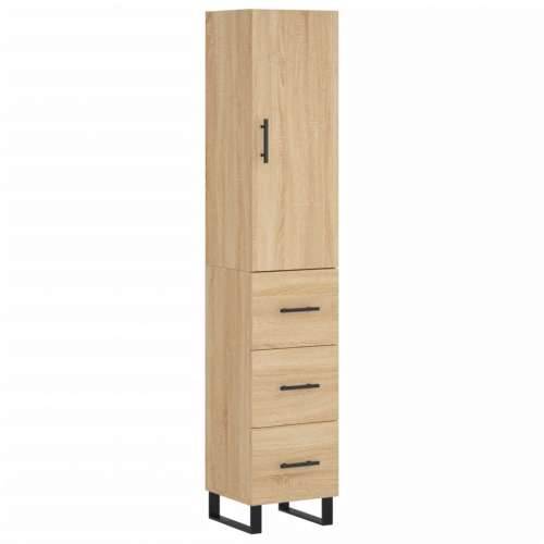Visoka komoda hrasta sonome 34,5x34x180cm od konstruiranog drva - sonoma hrast 1 3 ladice Cijena