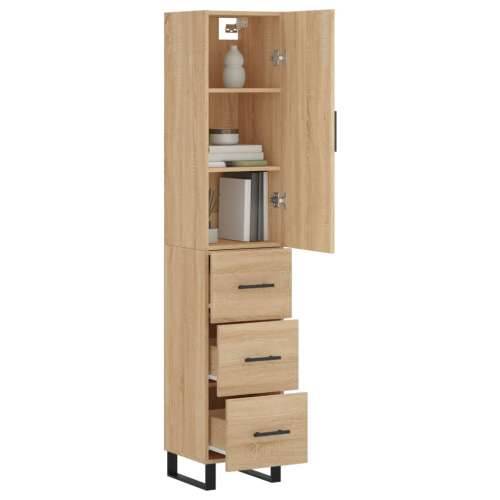 Visoka komoda hrasta sonome 34,5x34x180cm od konstruiranog drva - sonoma hrast 1 3 ladice Cijena