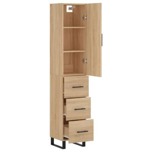 Visoka komoda hrasta sonome 34,5x34x180cm od konstruiranog drva - sonoma hrast 1 3 ladice Cijena