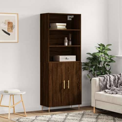 Visoka komoda boja hrasta 69,5x34x180 cm od konstruiranog drva - Smeđi hrast 1 2 vrata Cijena