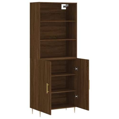 Visoka komoda boja hrasta 69,5x34x180 cm od konstruiranog drva - Smeđi hrast 1 2 vrata Cijena
