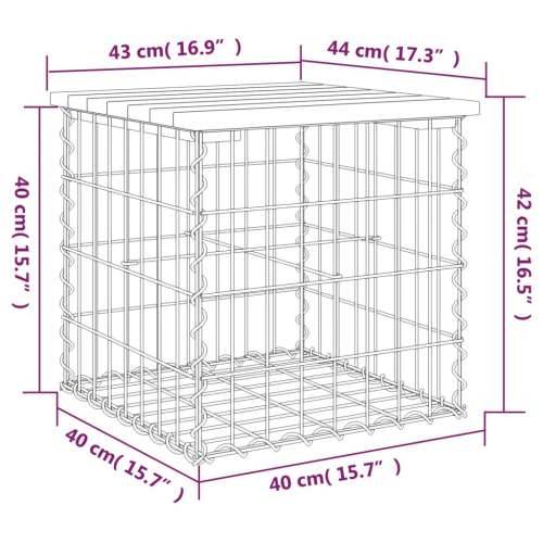 Vrtna klupa s gabionskim dizajnom 43 x 44 x 42 cm od borovine - Tamno smeđa 43 x 44 x 42 cm 1 Cijena