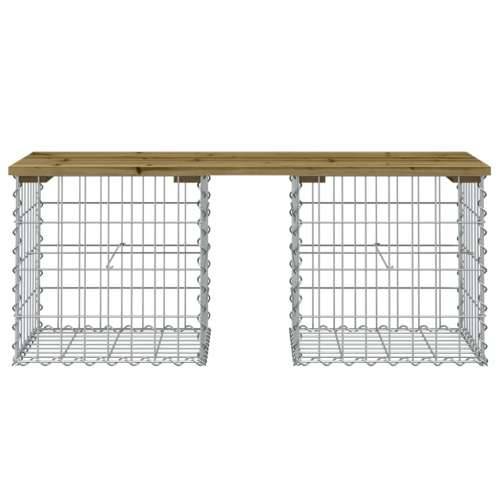 Vrtna klupa s gabionskim dizajnom 103 x 44 x 42 cm od borovine Tamno smeđa 44 x 103 x 42 cm 1 Cijena