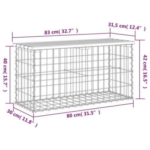 Vrtna klupa s gabionskim dizajnom 83 x 31,5 x 42 cm od borovine - Tamno smeđa 83 x 31,5 x 42 cm 1 Cijena