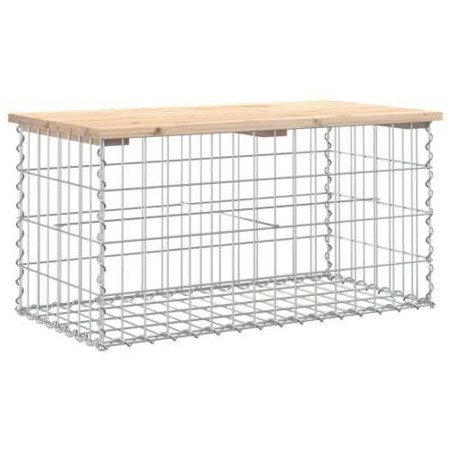 Vrtna klupa s gabionskim dizajnom 83x44x42 cm masivna borovina - Prirodna boja bora 83 x 44 x 42 cm 1 Cijena