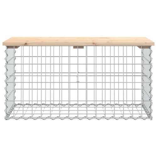 Vrtna klupa s gabionskim dizajnom 83x44x42 cm masivna borovina - Prirodna boja bora 83 x 44 x 42 cm 1 Cijena