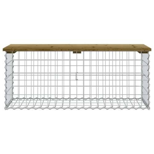 Vrtna klupa s gabionskim dizajnom 103 x 44 x 42 cm od borovine - Tamno smeđa 103 x 44 x 42 cm 1 Cijena