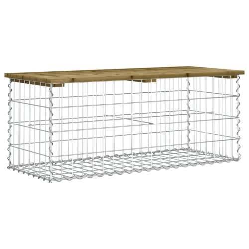 Vrtna klupa s gabionskim dizajnom 103 x 44 x 42 cm od borovine - Tamno smeđa 103 x 44 x 42 cm 1 Cijena
