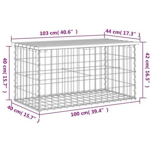 Vrtna klupa s gabionskim dizajnom 103 x 44 x 42 cm od borovine - Tamno smeđa 103 x 44 x 42 cm 1 Cijena