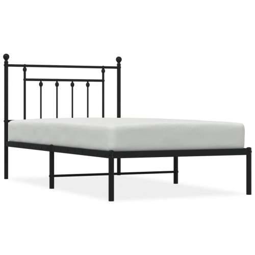 Metalni okvir za krevet s uzglavljem crni 100x190 cm - Crna 100 x 190 cm s uzglavljem Cijena