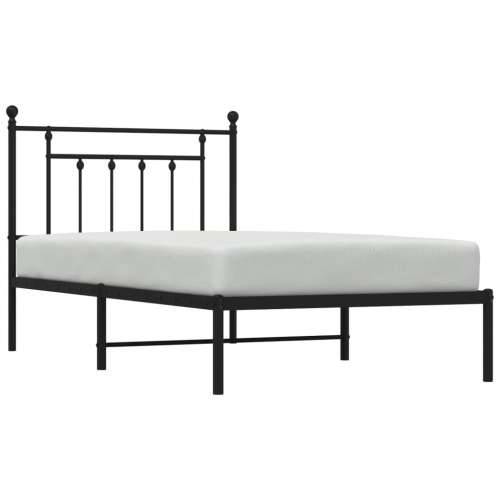 Metalni okvir za krevet s uzglavljem crni 100x190 cm - Crna 100 x 190 cm s uzglavljem Cijena