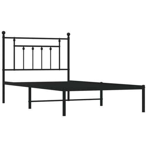 Metalni okvir za krevet s uzglavljem crni 100x190 cm - Crna 100 x 190 cm s uzglavljem Cijena
