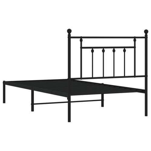 Metalni okvir za krevet s uzglavljem crni 100x190 cm - Crna 100 x 190 cm s uzglavljem Cijena