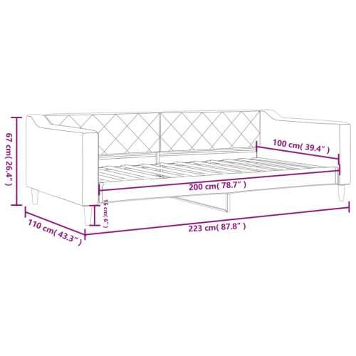 Dnevni krevet tamnosivi 100 x 200 cm od tkanine - Tamno siva 100 x 200 cm bez madraca Cijena