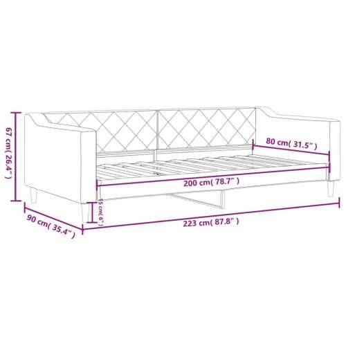 Dnevni krevet tamnosivi 80 x 200 cm od tkanine - Tamno siva 80 x 200 cm bez madraca Cijena