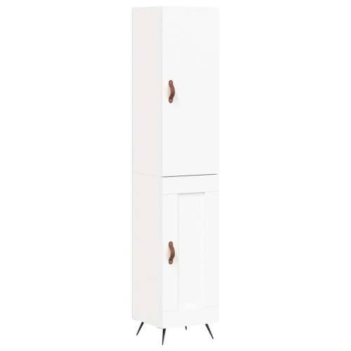 Visoka komoda bijeli 34,5x34x180 cm od konstruiranog drva - Bijela 1 1 drvena vrata Cijena
