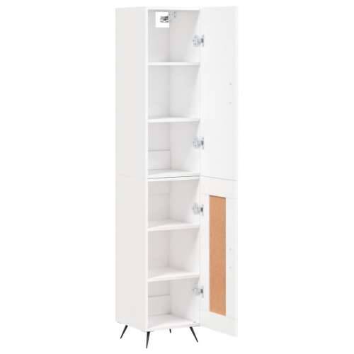Visoka komoda bijeli 34,5x34x180 cm od konstruiranog drva - Bijela 1 1 drvena vrata Cijena