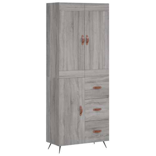 Visoka komoda siva sonome 69,5x34x180 cm od konstruiranog drva - Sivi hrast sonoma 1 1 vrata 3 ladice Cijena