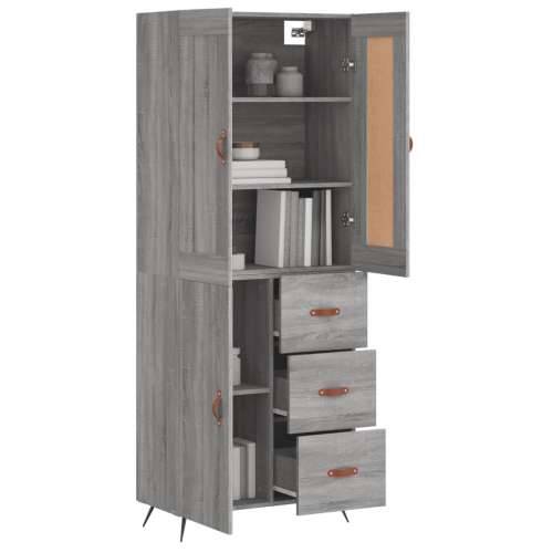 Visoka komoda siva sonome 69,5x34x180 cm od konstruiranog drva - Sivi hrast sonoma 1 1 vrata 3 ladice Cijena