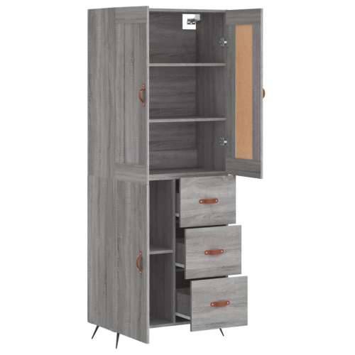 Visoka komoda siva sonome 69,5x34x180 cm od konstruiranog drva - Sivi hrast sonoma 1 1 vrata 3 ladice Cijena