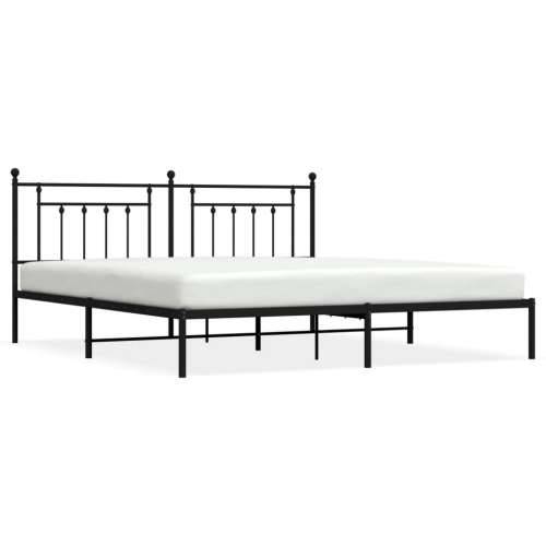 Metalni okvir za krevet s uzglavljem crni 200x200 cm - Crna 200 x 200 cm s uzglavljem Cijena