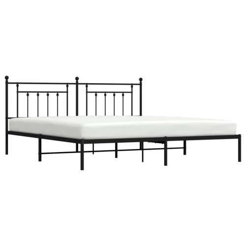 Metalni okvir za krevet s uzglavljem crni 200x200 cm - Crna 200 x 200 cm s uzglavljem Cijena