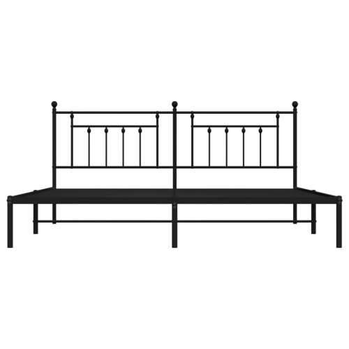 Metalni okvir za krevet s uzglavljem crni 200x200 cm - Crna 200 x 200 cm s uzglavljem Cijena