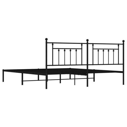 Metalni okvir za krevet s uzglavljem crni 200x200 cm - Crna 200 x 200 cm s uzglavljem Cijena