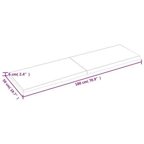 Zidna polica tamnosmeđa 180x50x(2-6) cm od obrađene hrastovine - Tamno smeđa 180 x 50 x 6 cm 1 Cijena