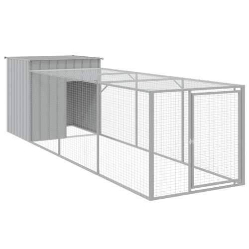 Kavez za kokoši s igralištem svjetlosivi 110x405x110 cm čelični Cijena