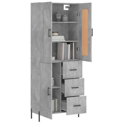 Visoka komoda siva betona 69,5x34x180 cm od konstruiranog drva - Beton siva 1 1 vrata 3 ladice Cijena