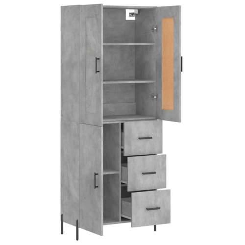 Visoka komoda siva betona 69,5x34x180 cm od konstruiranog drva - Beton siva 1 1 vrata 3 ladice Cijena